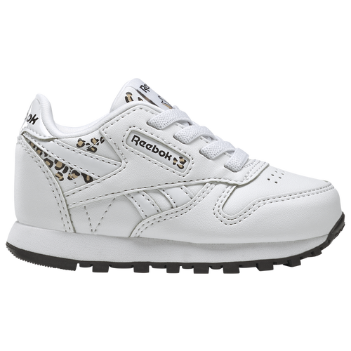 

Reebok Girls Reebok Classic Leather - Girls' Toddler Running Shoes White/Black Size 9.0