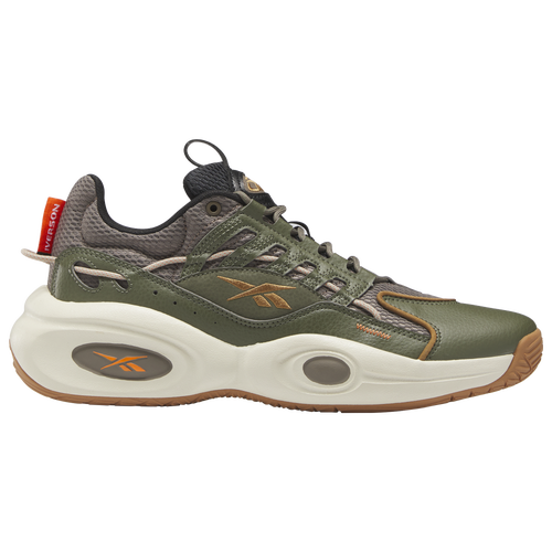 Reebok Unisex Solution Mid Basketball Shoes In Trek Grey/hunter Green/wild Brown