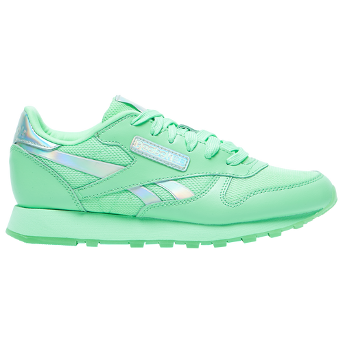 

Girls Reebok Reebok Classic Leather - Girls' Grade School Running Shoe Mint/Silver Size 05.5