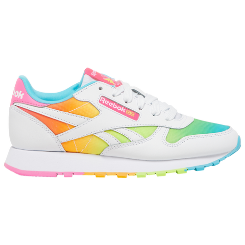 

Reebok Girls Reebok Classic Leather Rainbow - Girls' Grade School Running Shoes White/Multi Size 7.0