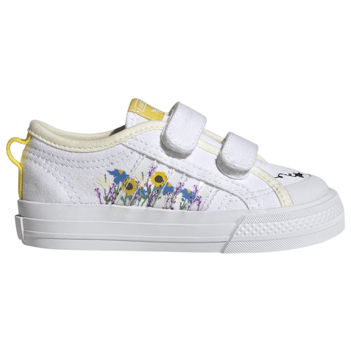 

adidas Originals adidas Originals Nizza - Girls' Toddler White/Yellow Size 04.0