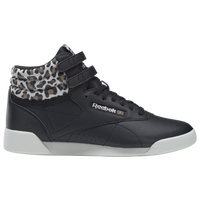 Reebok Freestyle Hi White/Silver Grade School Girls' Shoes