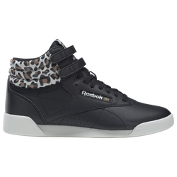 Girls' Grade School - Reebok Freestyle High Leopard - Black/Beige Tan