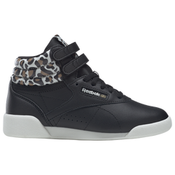 Girls' Preschool - Reebok Freestyle High Leopard - Black/Beige/Tan