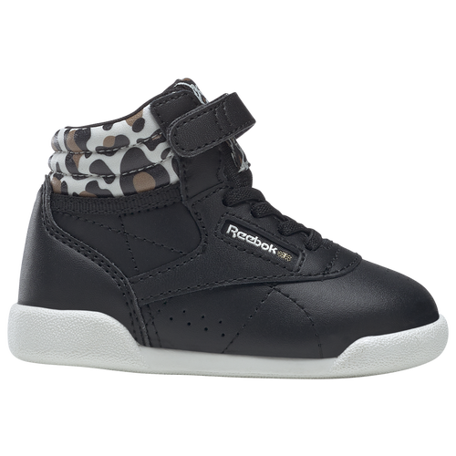 

Reebok Girls Reebok Freestyle High Leopard - Girls' Toddler Basketball Shoes Black/Beige/Tan Size 10.0