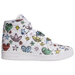 Women's - adidas Originals Jeremy Scott Forum 84 Hi Mono Casual Sneakers - White/Multi
