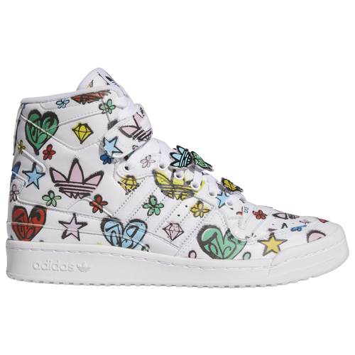 

adidas Originals Womens adidas Originals Jeremy Scott Forum 84 Hi Mono - Womens Basketball Shoes White/Multi Size 11.0