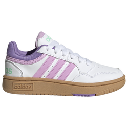 Girls' Grade School - adidas Hoops Low - Violet Fusion/Bliss Lilac/Ftwr White