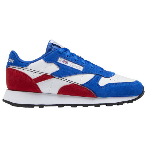 

Boys Reebok Reebok Classic Leather Shift - Boys' Grade School Basketball Shoe White/Vector Blue/Red Size 04.5