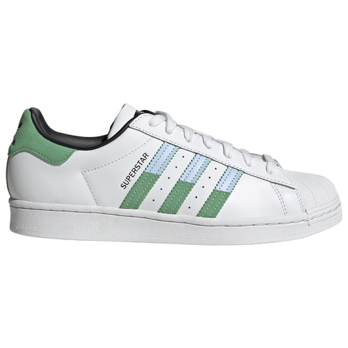 

adidas Originals Mens adidas Originals Superstar Casual Sneaker - Mens Basketball Shoes Ftwr White/Semi Screaming Green/Blue Dawn Size 08.0