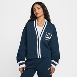 Women's - Nike NSW Phoenix Fleece Heritage Cardigan - Navy/Grey