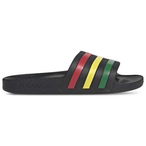 MENS - adidas Adilette Aqua Slides - Core Black/Green Pure Ruby
