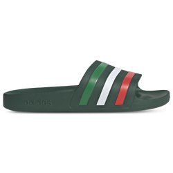 Men's - adidas Adilette Aqua Slides - Team Dark Green/Bright Red/Ftwr White