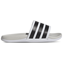 Men's - adidas adilette Comfort 2.0 Slides - Footwear White/Core Black/Crystal White