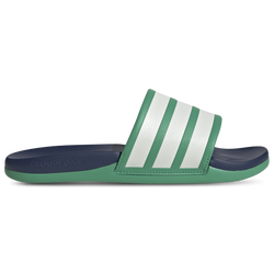 Men's - adidas adilette Comfort 2.0 Slides - Dark Blue/Core White/Semi Court Green
