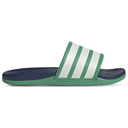 MENS - adidas adilette Comfort 2.0 Slides - Dark Blue/Core White Semi Court Green