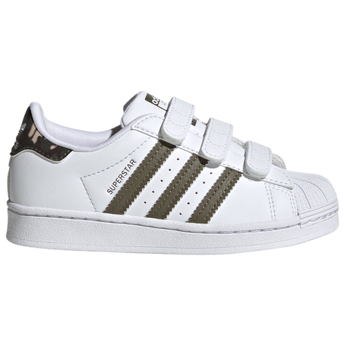 

adidas Originals Boys adidas Originals Superstar - Boys' Preschool Basketball Shoes Ftwr White/Olive Strata/Ftwr White Size 13.5