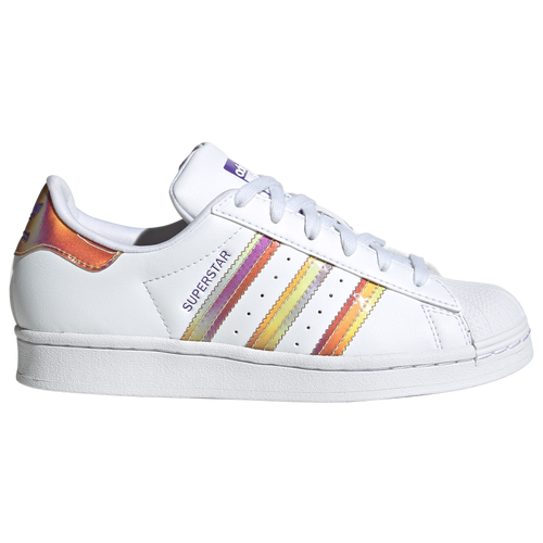 

adidas Originals Boys adidas Originals Superstar - Boys' Grade School Basketball Shoes Ftwr White/Ftwr White/Purple Rush Size 03.5