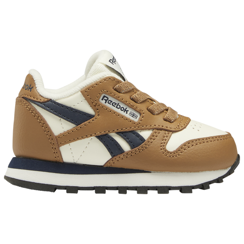 

Reebok Boys Reebok Classic Leather - Boys' Toddler Running Shoes Brown/White/Navy Size 4.5