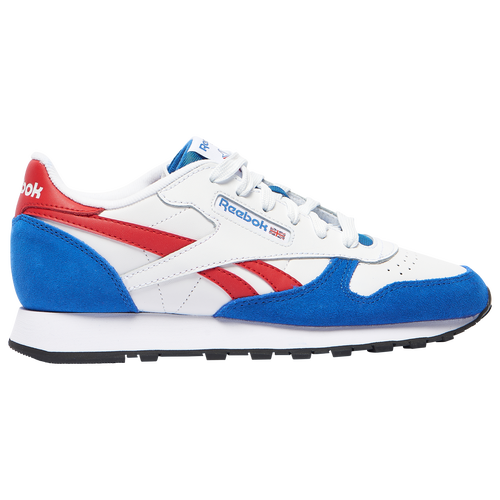 

Reebok Boys Reebok Classic Leather - Boys' Grade School Running Shoes White/Blue/Red Size 5.0