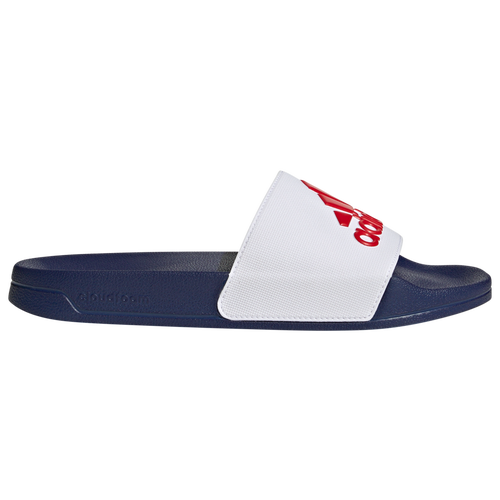 

adidas Mens adidas Adilette Shower Slide - Mens Shoes Ftwr White/Better Scarlet/Victory Blue Size 09.0
