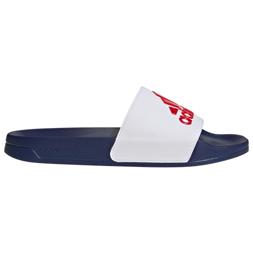 Adidas Originals Mens Adidas Adilette Shower Slide In Ftwr White/better Scarlet/victory Blue