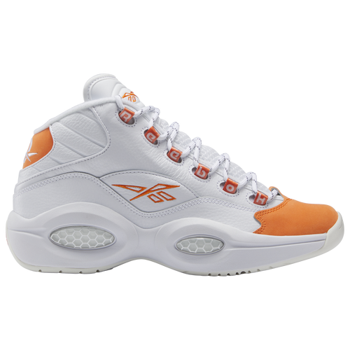 

Reebok Mens Reebok Question Mid - Mens Basketball Shoes White/Orange Size 11.0