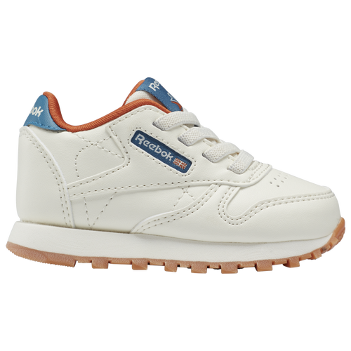 

Reebok Boys Reebok Classic Leather - Boys' Toddler Running Shoes Chalk/Chalk/Steely Blue Size 7.0