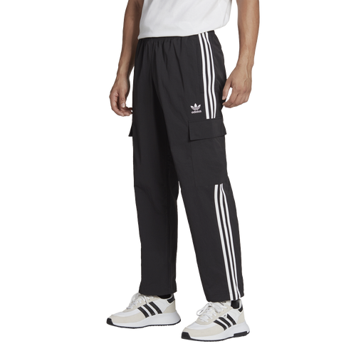 

adidas Originals Mens adidas Originals 3 Stripe Cargo Pants - Mens Black/White Size L