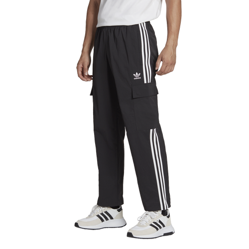 Shop Adidas Originals Mens  3 Stripe Cargo Pants In White/black