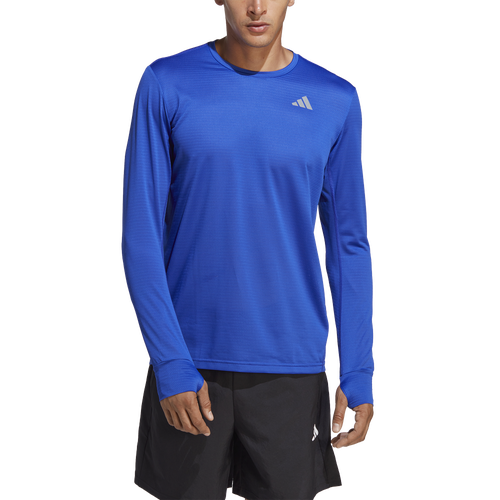 

adidas Mens adidas Own The Run Long Sleeve T-Shirt - Mens Lucid Blue Size S