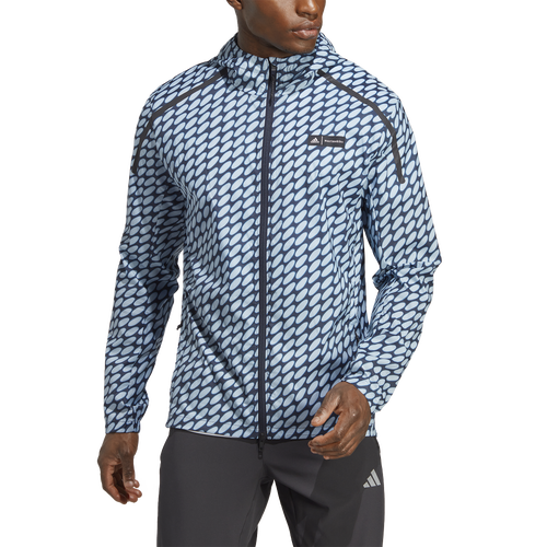 

adidas Mens adidas Marimekko Marathon Running Jacket - Mens Ice Blue/Legend Ink/Core Blue Size S