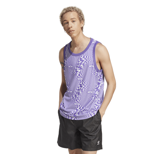 

adidas Mens adidas All Over Print Tank - Mens Purple/White Size XL