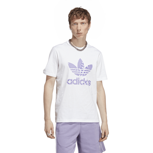 Adidas Originals Mens Trefoil T-shirt In White/purple