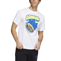Men's - adidas Boost For Breakfast T-Shirt - White/Blue/Yellow