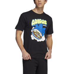Men's - adidas Boost For Breakfast T-Shirt - Black/Blue/Yellow
