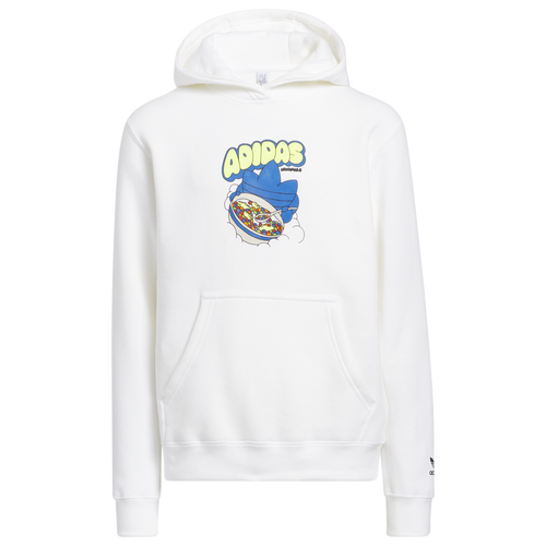 

adidas Originals adidas Originals B For Breakfast Hoodie - Boys' Grade School White/Yellow Size XL