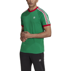 Men's - adidas Originals 3-Stripes T-Shirt - Green/Red