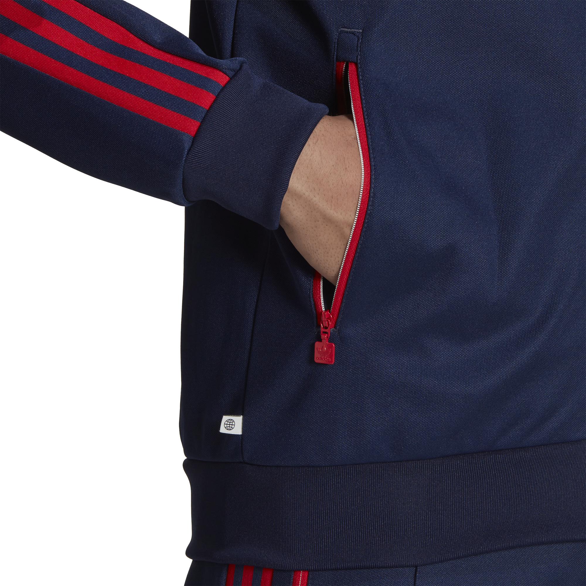 Adidas beckenbauer track top navy hot sale