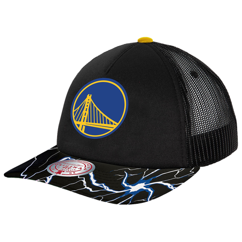 

Mitchell & Ness Mens Golden State Warriors Mitchell & Ness Warriors Storm Season Trucker Hat - Mens Black/Black Size One Size