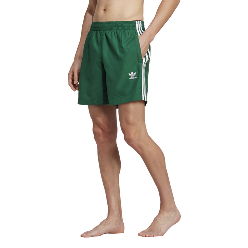 

adidas Mens adidas 3S Swim Shorts - Mens Green/White Size XXL