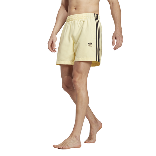 Adidas Originals Trefoil Swim Trunks in Almost Yellow Black