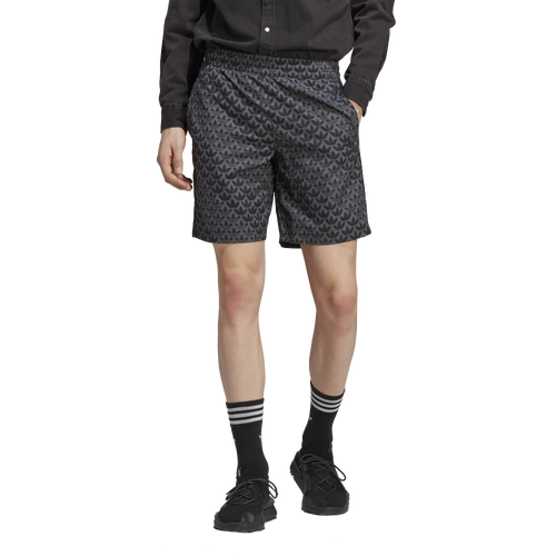 Adidas Originals Mens Adidas Monogram Printed Woven Shorts In Black/gray
