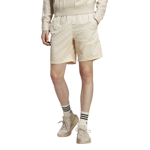 Shop Adidas Originals Monogram Printed Woven Shorts In Sand Strata