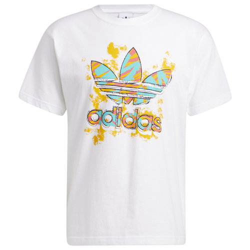 

adidas Originals Mens adidas Originals Trefoil Scribble T-Shirt - Mens White/Blue/Red Size S