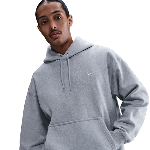 MENS - Nike Solo Swoosh BB PO Hoodie - Dark Grey Heather/White Light Smoke
