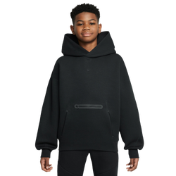 Boys' Grade School - Nike NSW Tech Fleece Oversized Pullover Hoodie - Black/Black