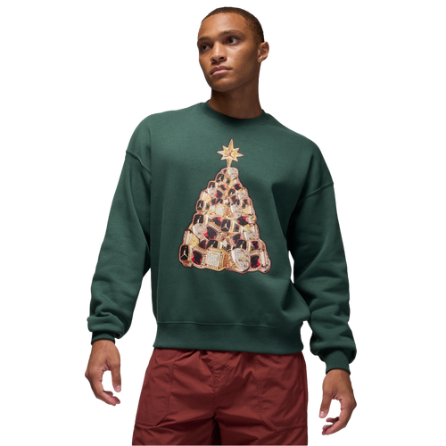 Jordan Brooklyn Holiday Fleece Crew - Jordan Midnight Green/Black