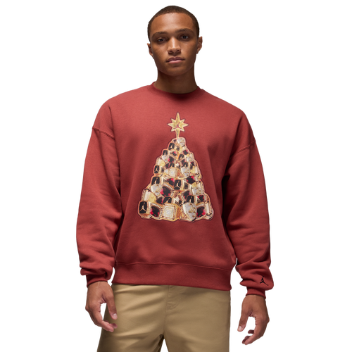  - Jordan Brooklyn Holiday Fleece Crew - Redstone/Black