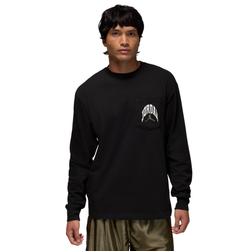 MENS - Jordan Brooklyn RLT Long Sleeve Pocket Crew - Black/Sail